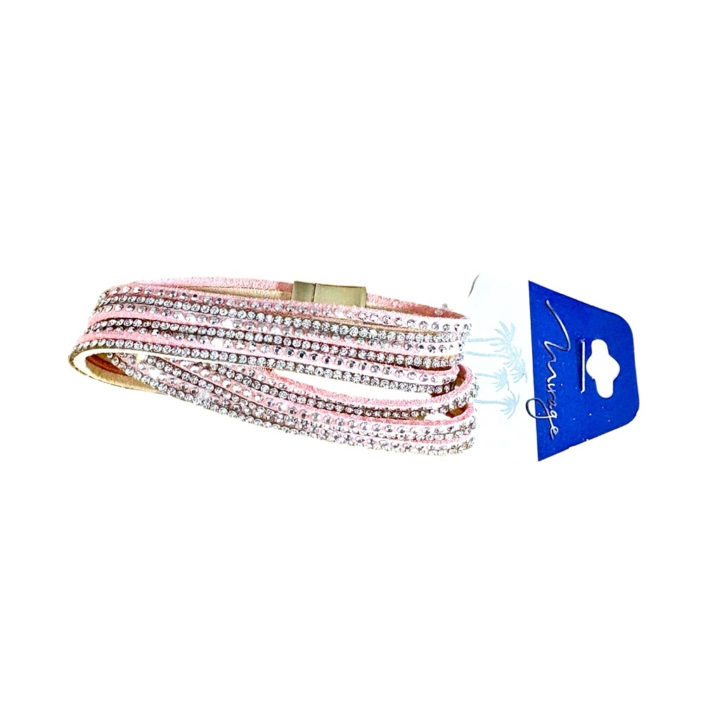 Mirage Las Vegas NWT pink and rhinestone bracelet